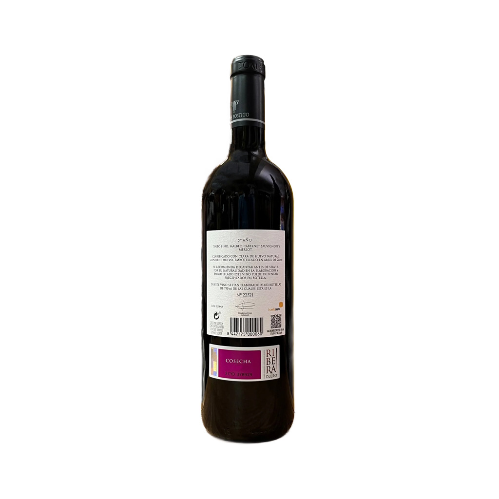 Vino Tomas Postigo 5º año 0.75L