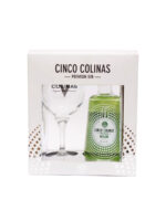 Estuche Gin Cinco Colinas Melón 0.7L con copa. Pack regalo disponible en Licoteca Fuenlabrada