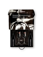 Estuche de vino Habla del Silencio con dos botellas y dos copas de cristal. Pack regalo premium disponible en Licoteca Fuenlabrada