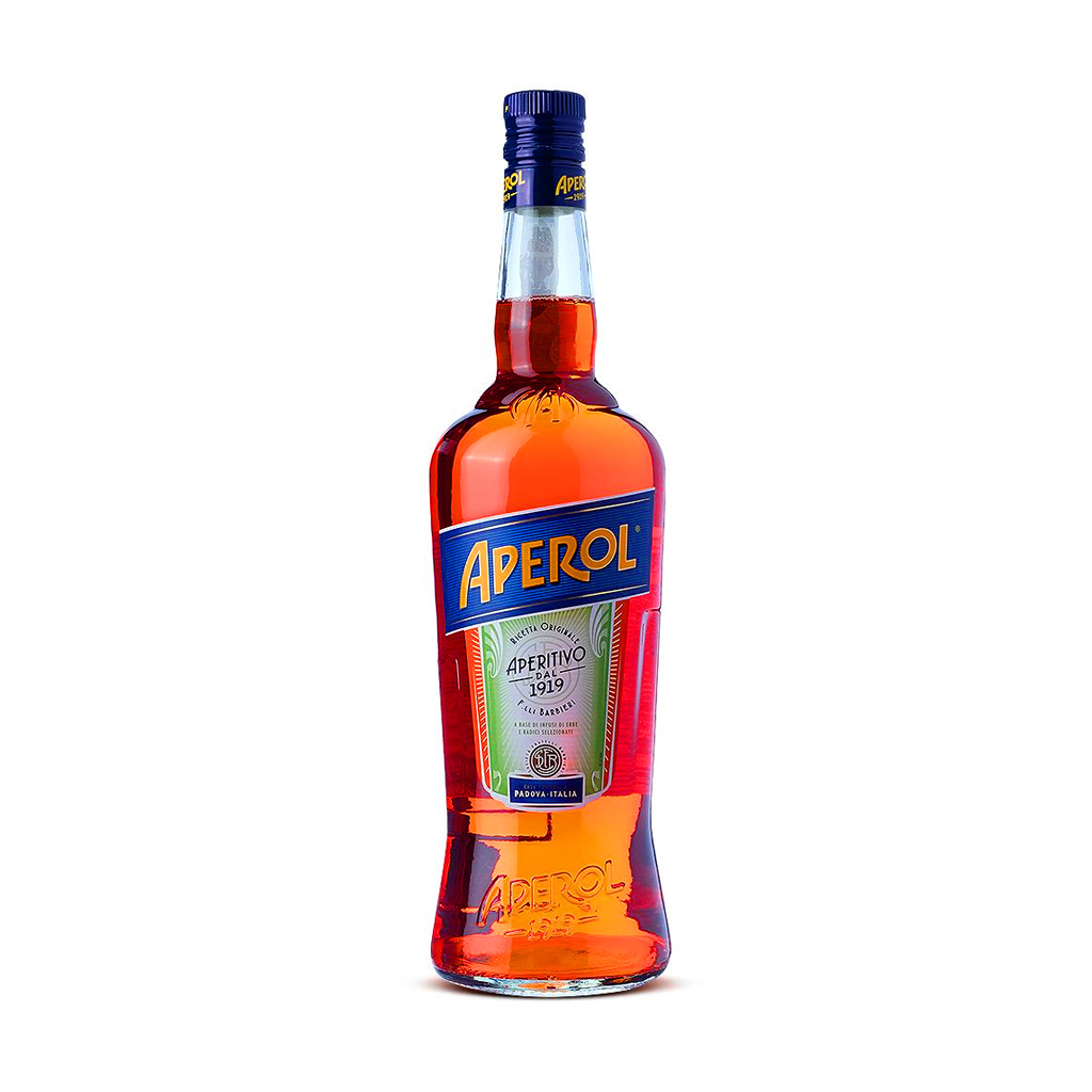 Botella de Licor Aperol 0.7L aperitivo italiano de color naranja