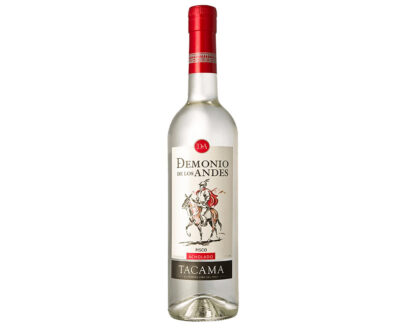 Botella de pisco peruano Demonio de los Andes 0.7L.